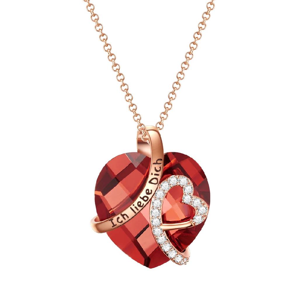 Rafaela Donata Kette mit Anhänger Zirkonia weiß Glas rot