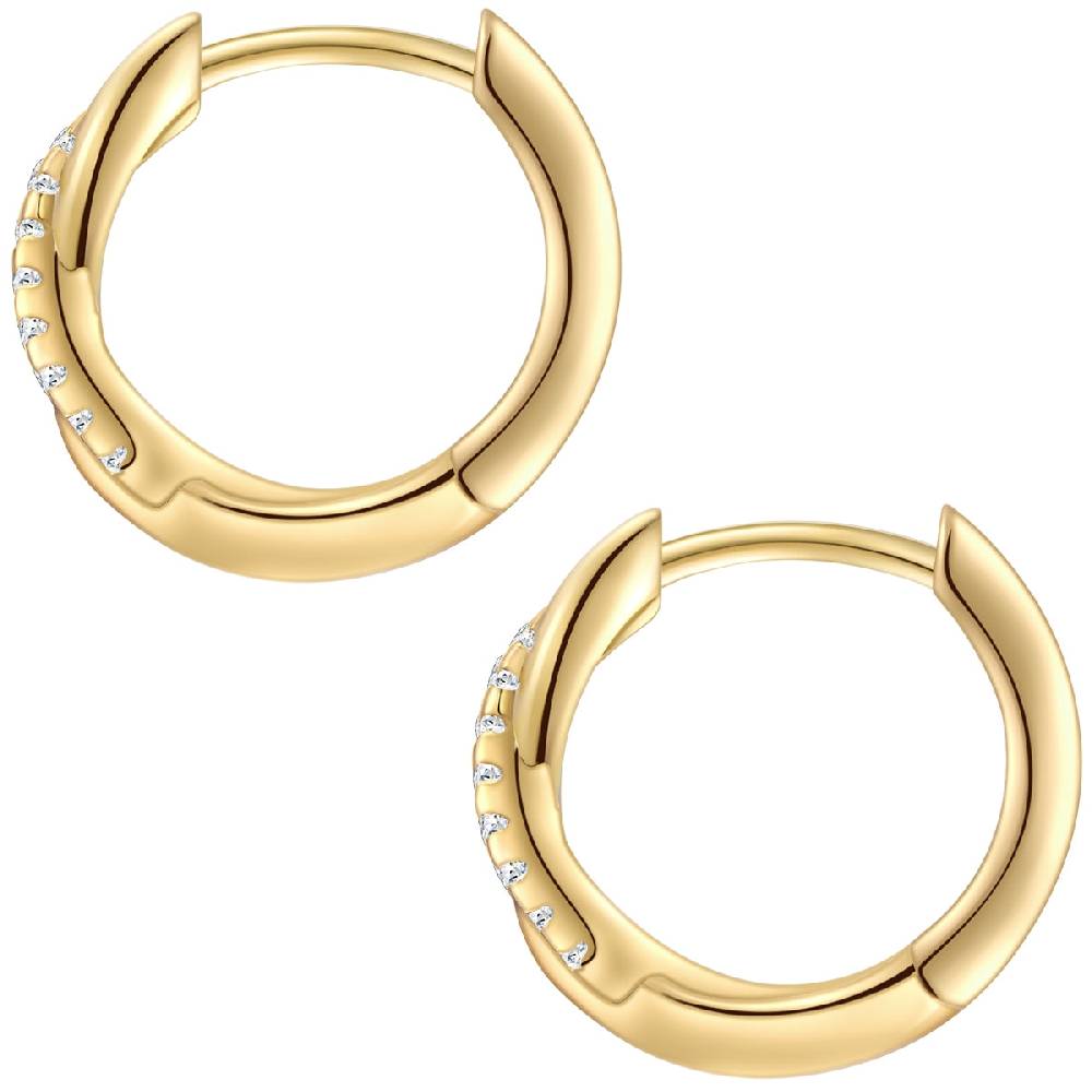 Rafaela Donata Creolen Sterling Silber gelbgold Zirkonia weiß Begrenztes Angebot