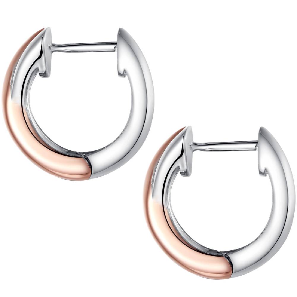 Rafaela Donata Klappcreolen Sterling Silber bi-Color Diamant weiß Weihnachtsangebot