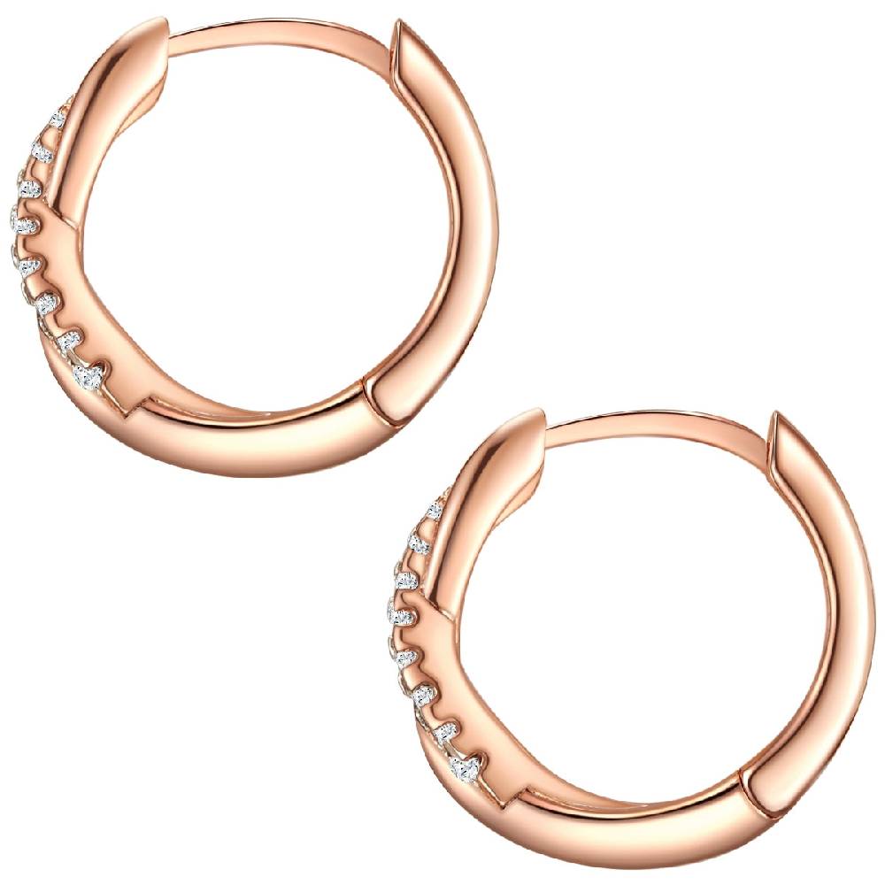 Rafaela Donata Klappcreolen Sterling Silber roségold Zirkonia weiß Osterangebot