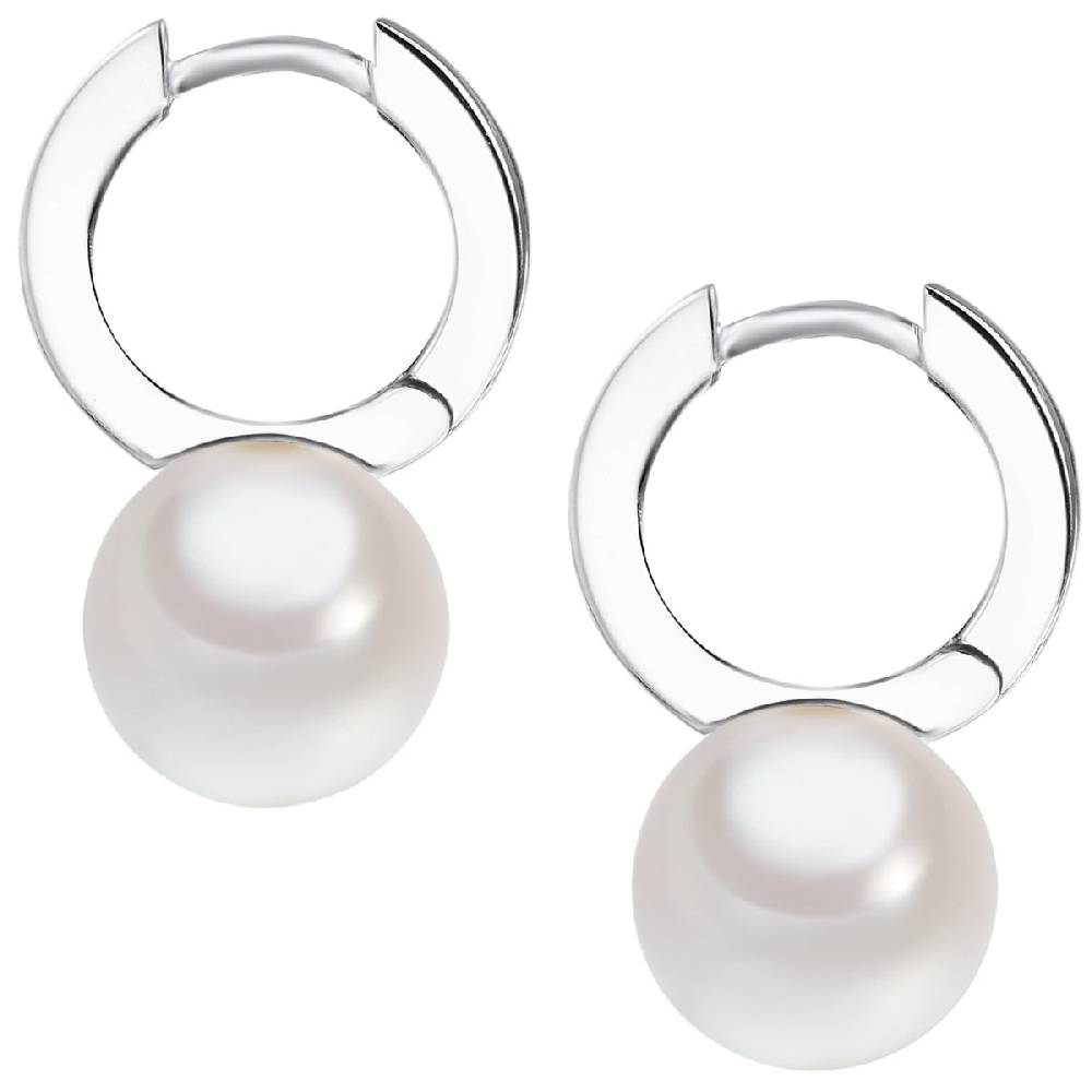 Rafaela Donata Klappcreolen Sterling Silber Südsee-Muschelkernperle weiß Zirkonia weiß Zeitlich begrenztes Angebot