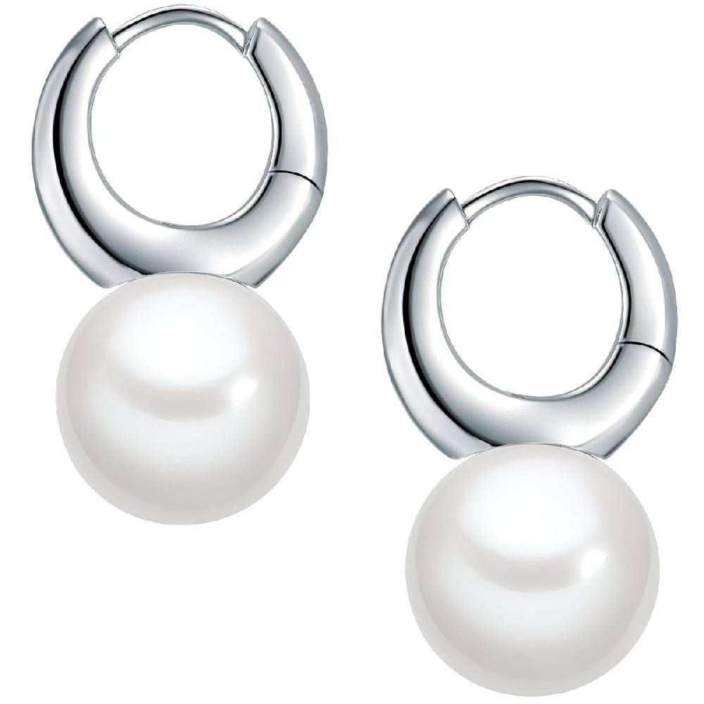 Rafaela Donata Creolen Sterling Silber Muschelkernperle weiß Exklusive Angebote