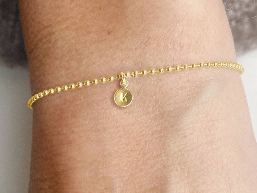 Renna Deluxe Kugel Armband mit BUCHSTABEN Gold