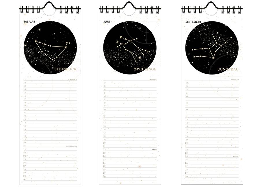 Renna Deluxe GEBURTSTAGSKALENDER Sternzeichen immerwährend Sonderangebote
