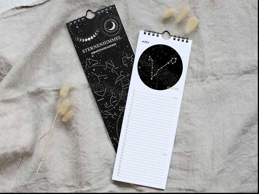 Renna Deluxe GEBURTSTAGSKALENDER Sternzeichen immerwährend Sonderangebote