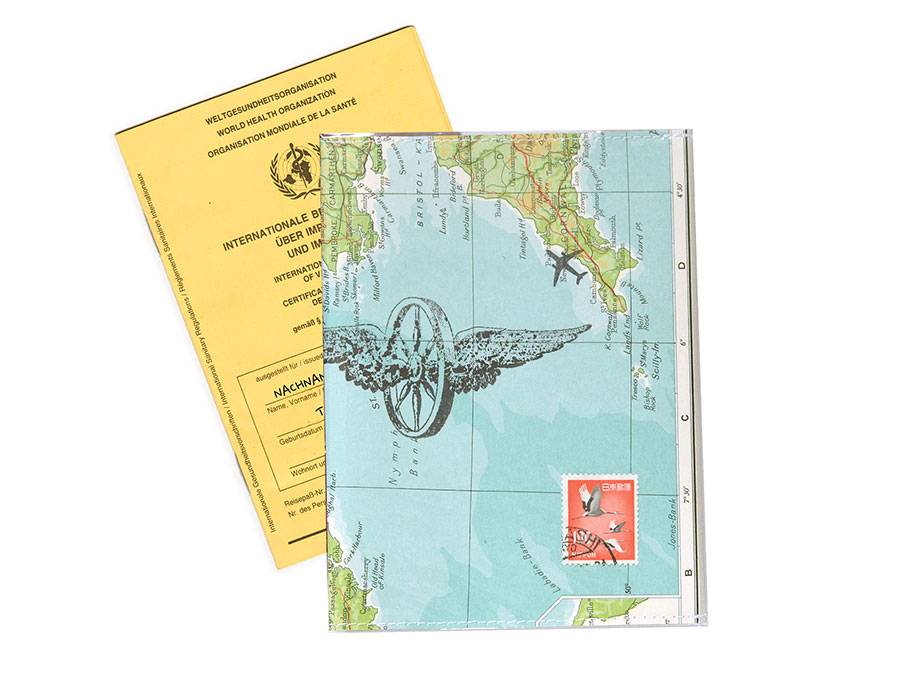 Renna Deluxe Atlas Impfpass Hülle aus Landkarten Riesige Ersparnisse