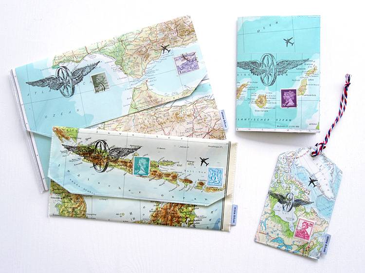 Renna Deluxe Atlas Impfpass Hülle aus Landkarten Riesige Ersparnisse