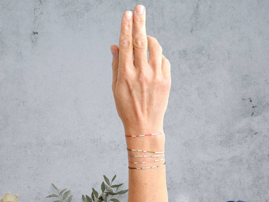 Renna Deluxe MORSE CODE Armband in 925er SILBER Clearance-Verkauf