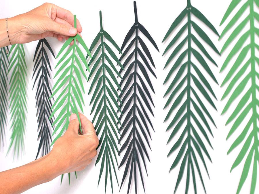 Renna Deluxe Palmen Girlande mit Palmenblättern Wanddekoration Outlet
