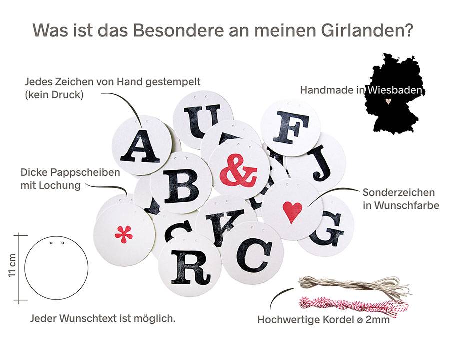 Renna Deluxe DANKE Girlande Hochzeitsgirlande Begrenztes Angebot
