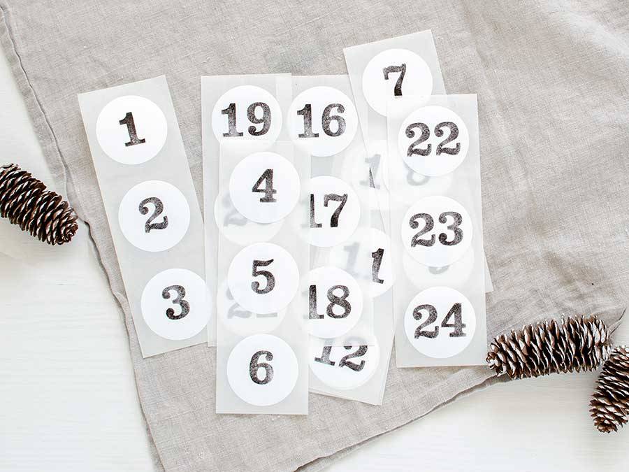 Renna Deluxe ADVENTSKALENDER Zahlen Aufkleber Black Friday