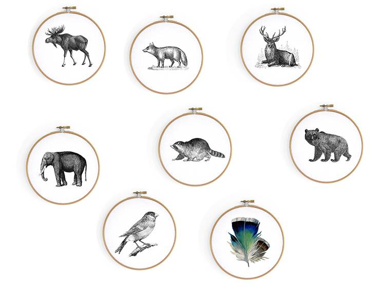 Renna Deluxe FUCHS Bild im Stickrahmen Lagerräumung