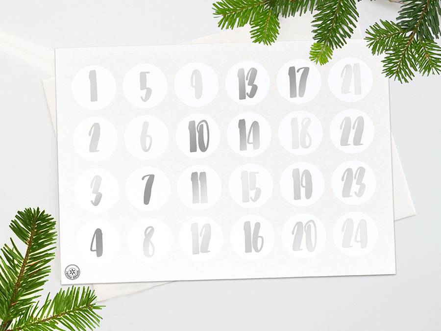 Renna Deluxe ADVENTSKALENDER Zahlen in SILBER