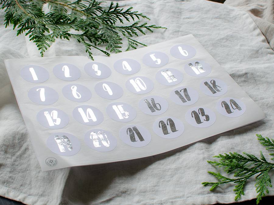 Renna Deluxe ADVENTSKALENDER Zahlen in SILBER Schlussverkauf