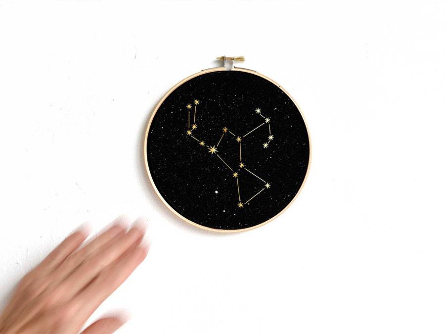 Renna Deluxe ORION Sternbild im Stickrahmen Blitzverkäufe