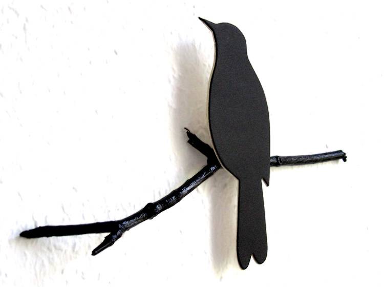Renna Deluxe Amsel in Schwarz Wandobjekt Fabrik Onlineshop