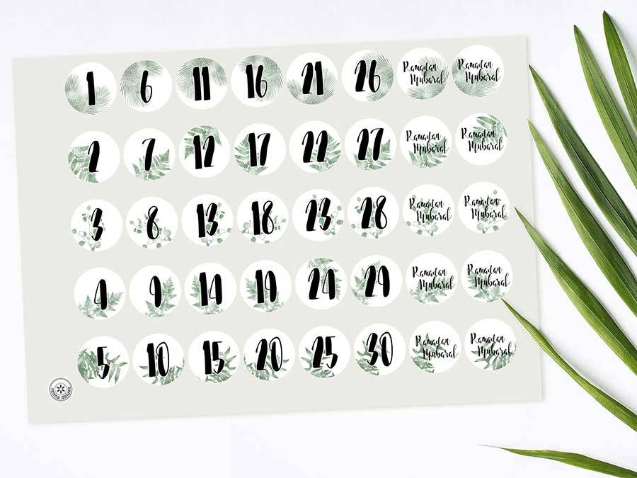 Renna Deluxe RAMADAN Kalender Zahlensticker mit schwarzen Tüten Exklusivangebot