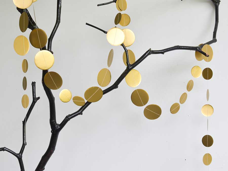 Renna Deluxe Girlande Punkte in Gold Super Sparpreis
