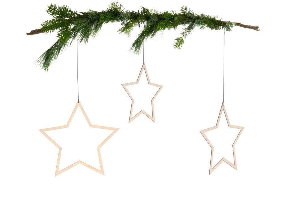Renna Deluxe Große STERNE aus Holz 3er-Set Black Friday Preise