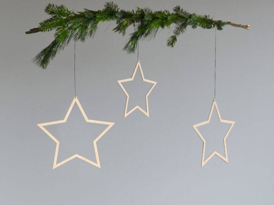 Renna Deluxe Große STERNE aus Holz 3er-Set Black Friday Preise