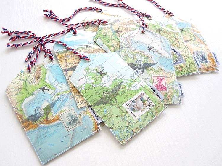 Renna Deluxe Atlas Gepäckanhänger aus Landkarten Fabrikverkauf