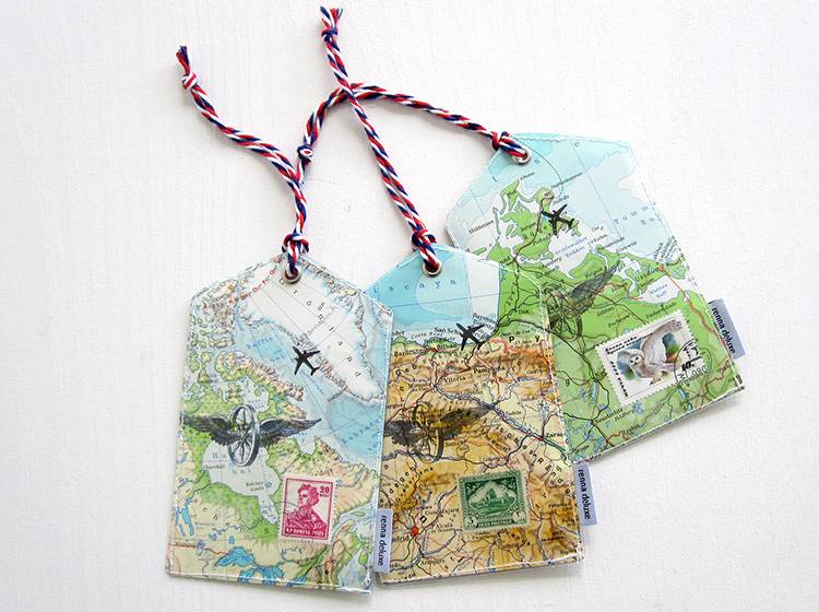 Renna Deluxe Atlas Gepäckanhänger aus Landkarten Fabrikverkauf