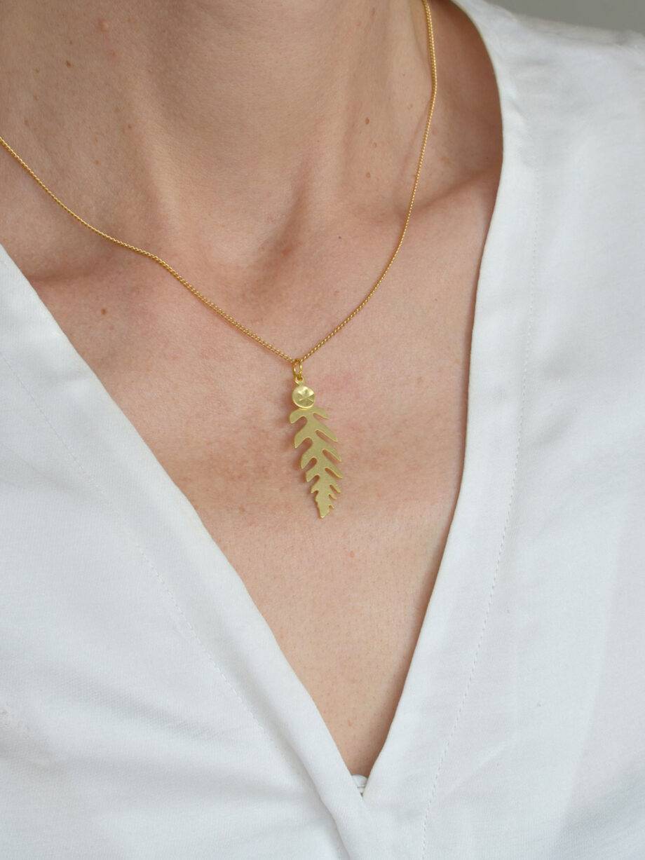 Renna Deluxe Goldende Kette mit Farn