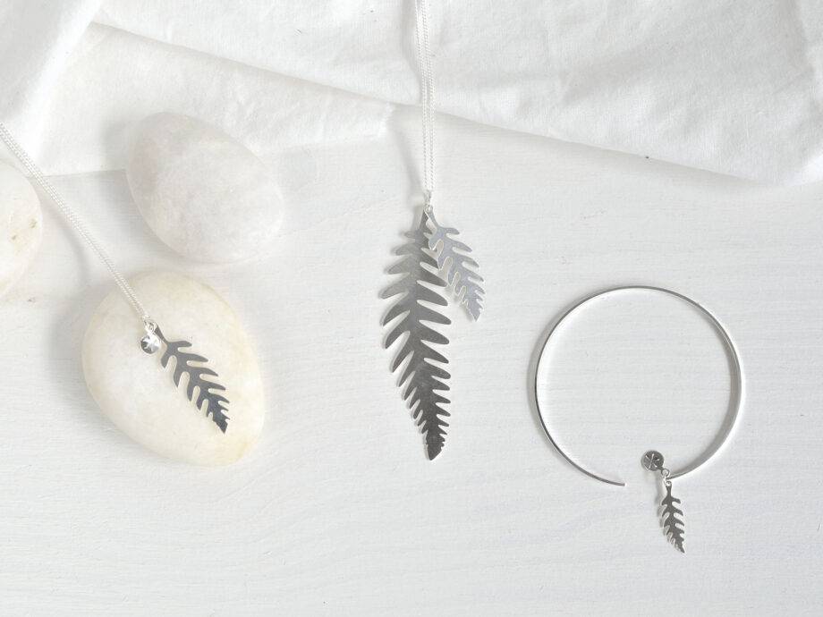 Renna Deluxe Kette mit Farn in Silber Flash Sale