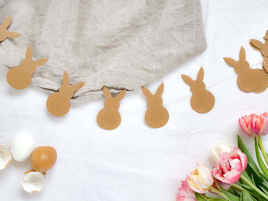 Renna Deluxe Hasen Girlande aus alten Buchseiten Valentinstagsangebot