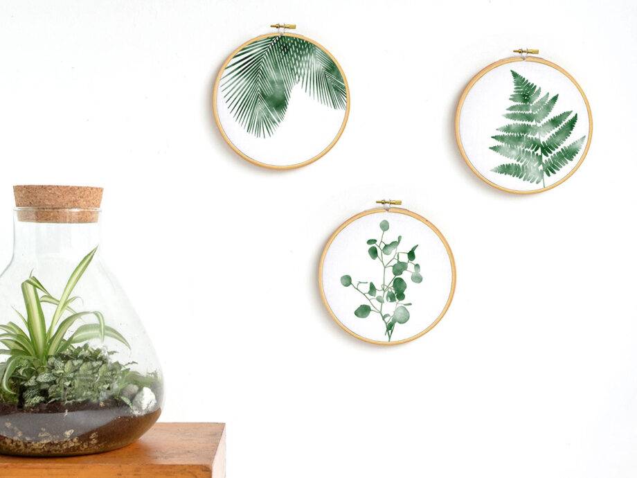 Renna Deluxe Pilea _ Bild im Stickrahmen Letzte 3 Tage