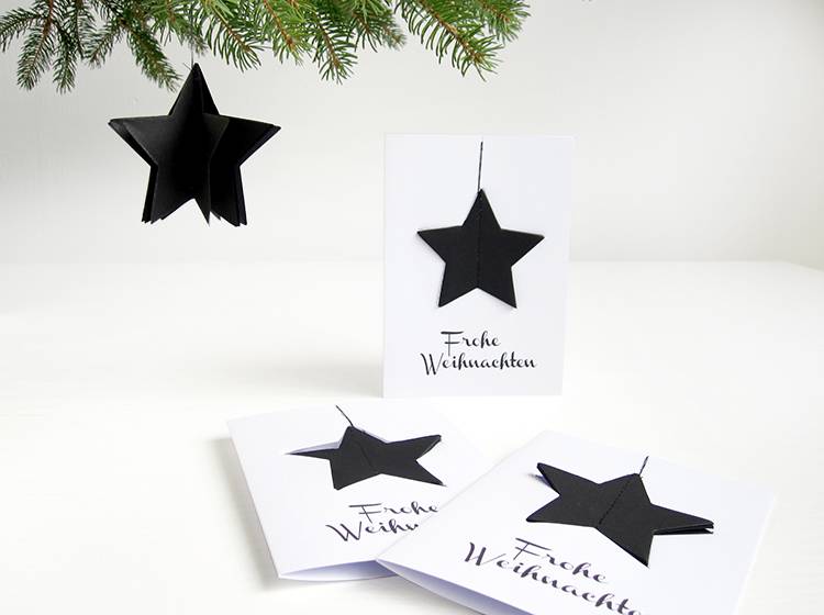 Renna Deluxe Weihnachtskarte mit Weihnachtsanhänger Stern Vierteljährliche Förderung