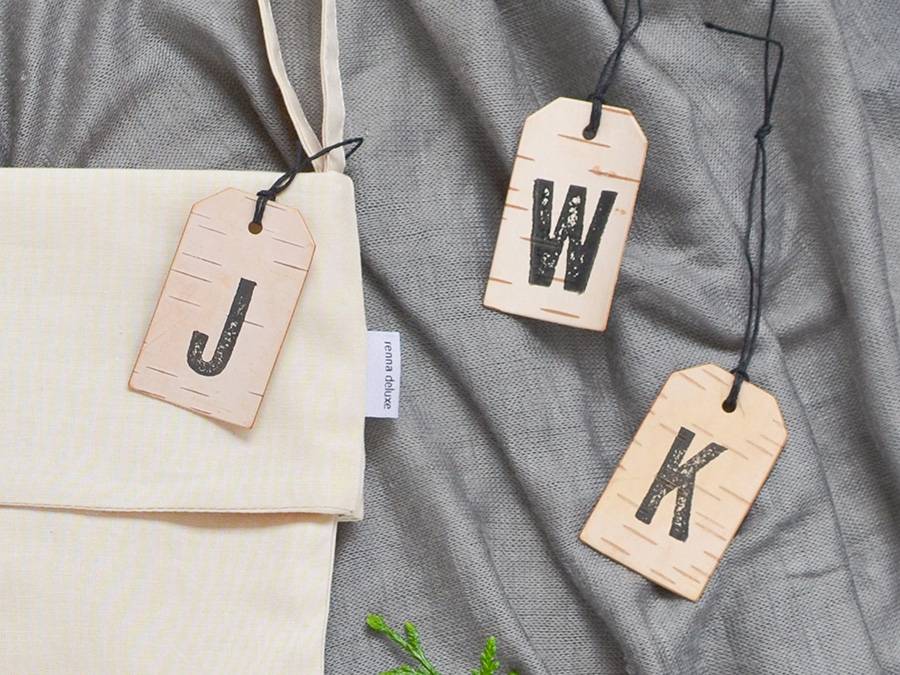 Renna Deluxe Nikolausstiefel mit Monogramm auf Birkenrinde Rabatte dieses Monats
