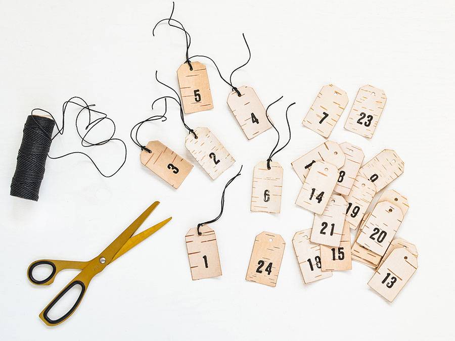 Renna Deluxe Adventskalender Zahlen Anhänger aus Birkenrinde Verkauf