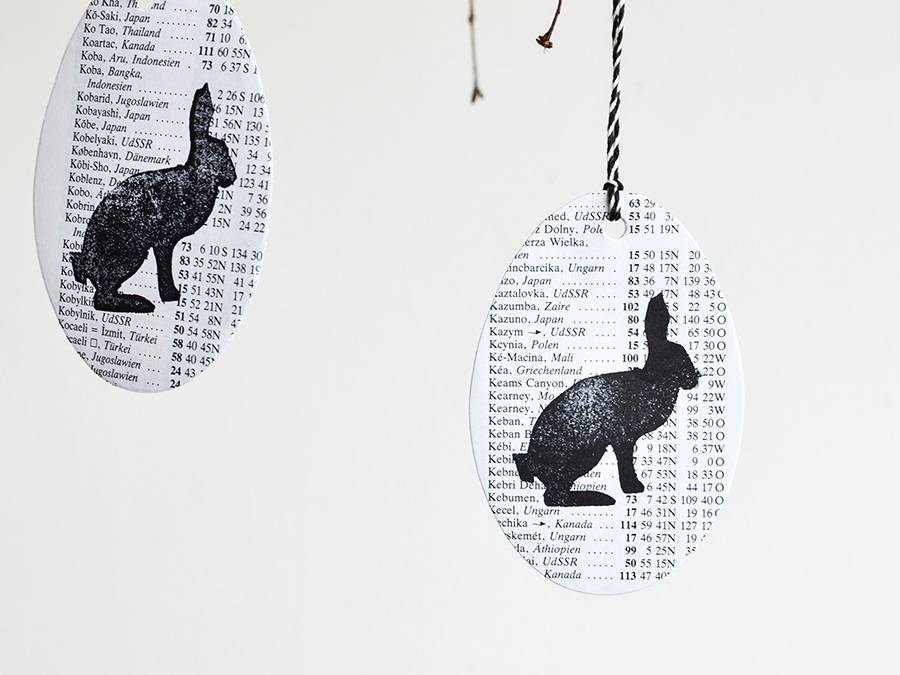 Renna Deluxe Ostereier zum Anhängen mit Hase gestempelt aus Papier Hotsell