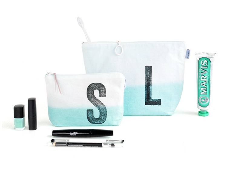 Renna Deluxe Schminktasche MINT mit Monogramm personalisiert Exklusivangebot