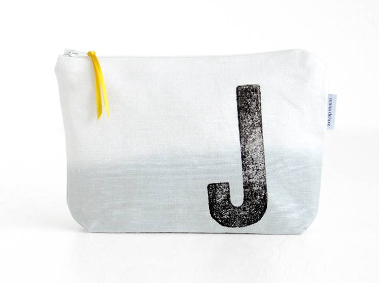 Renna Deluxe Schminktasche GRAU mit Monogramm personalisiert
