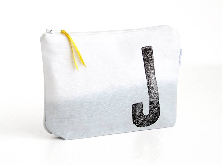 Renna Deluxe Schminktasche GRAU mit Monogramm personalisiert Preisnachlass