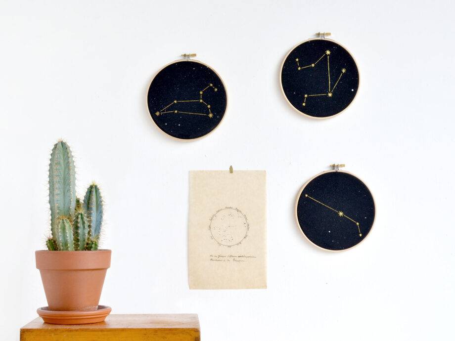 Renna Deluxe Widder Sternzeichen Bild im Stickrahmen Super Sparpreis