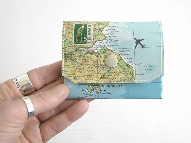Renna Deluxe Atlas Portemonnaie aus Landkarten Rabatt