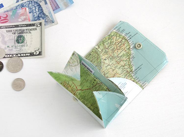 Renna Deluxe Atlas Portemonnaie aus Landkarten Rabatt