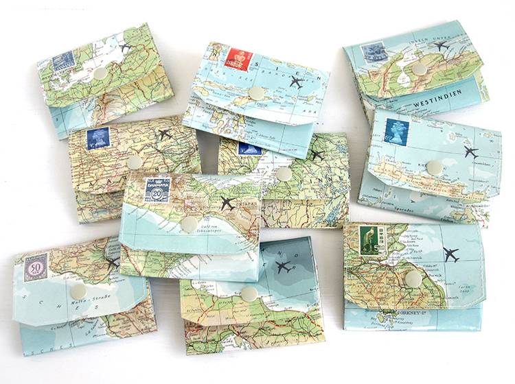 Renna Deluxe Atlas Portemonnaie aus Landkarten Rabatt