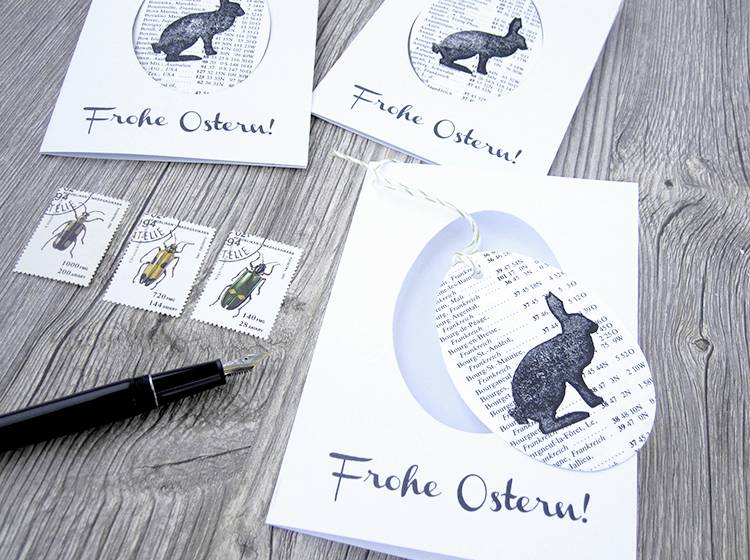 Renna Deluxe Frohe Ostern Klappkarte mit Osterei zum Anhängen Online Outlet