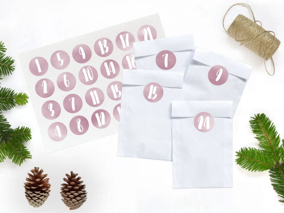 Renna Deluxe Adventskalender ROSA Handlettering Exklusive Angebote