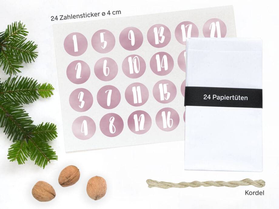 Renna Deluxe Adventskalender ROSA Handlettering Exklusive Angebote
