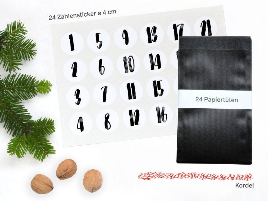 Renna Deluxe Adventskalender Schwarz mit Handlettering für Männer Neueste Stile