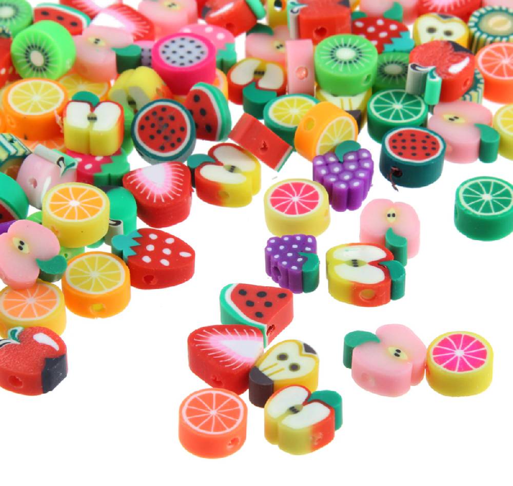 Sadingo Polymer Clay Perlen | 40 Stk., 10mm, Früchte Online Outlet