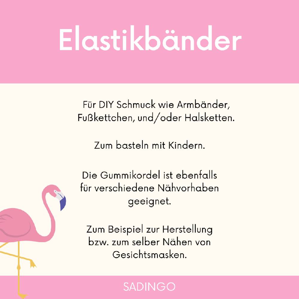 Sadingo Elastische Schnur 10x15 Meter 1 mm für Armbänder Blitzangebot
