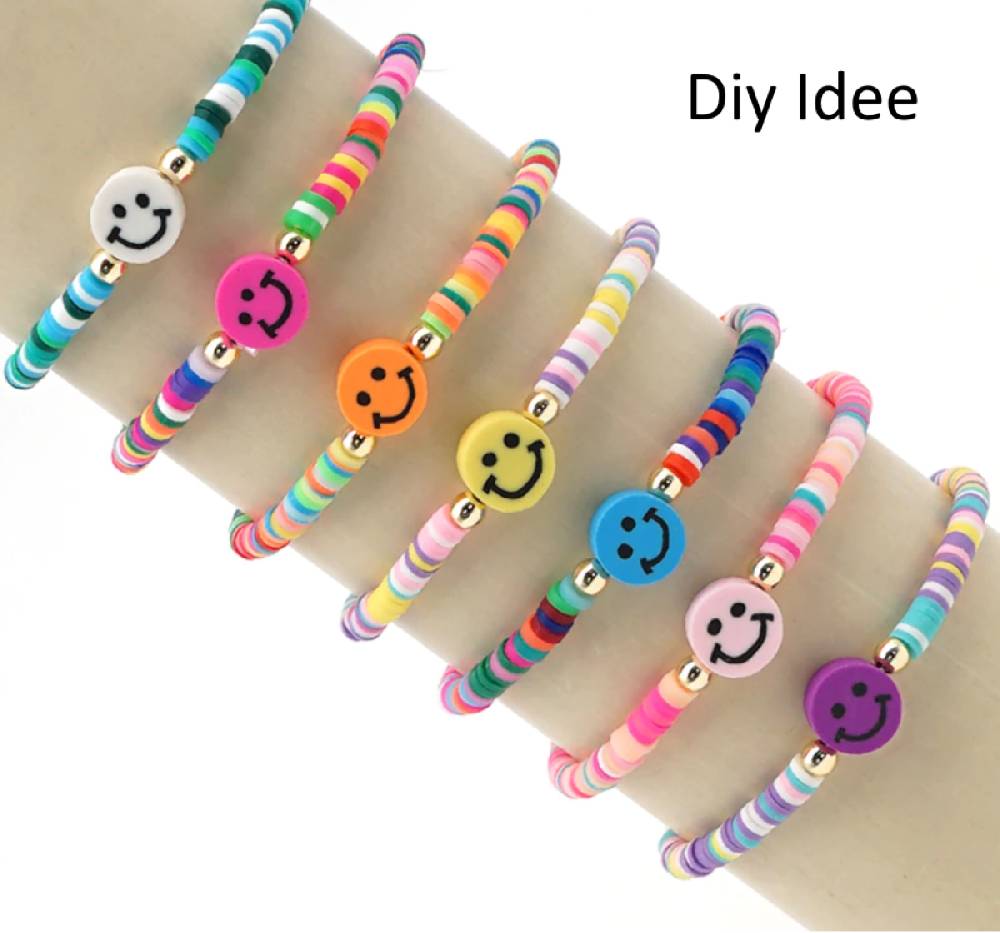 Sadingo Polymer Clay Perlen | 40 Stk., 10mm, Smileys Große Rabatte