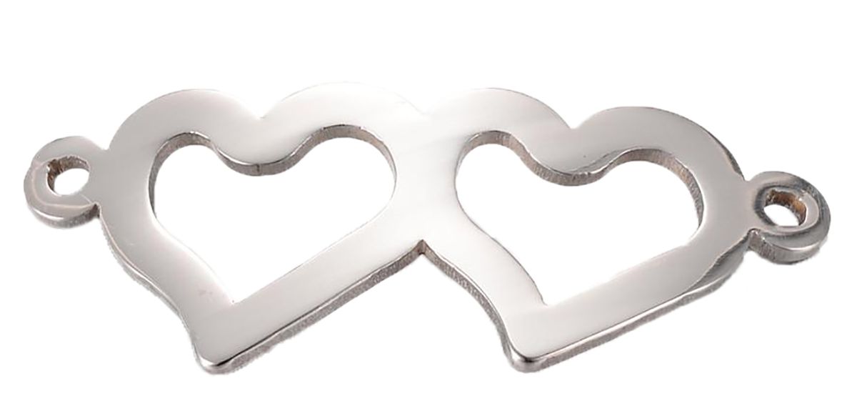 Sadingo Schmuckverbinder Herz | 10 Stück, 31,5x12,5 mm VIP-Rabatte