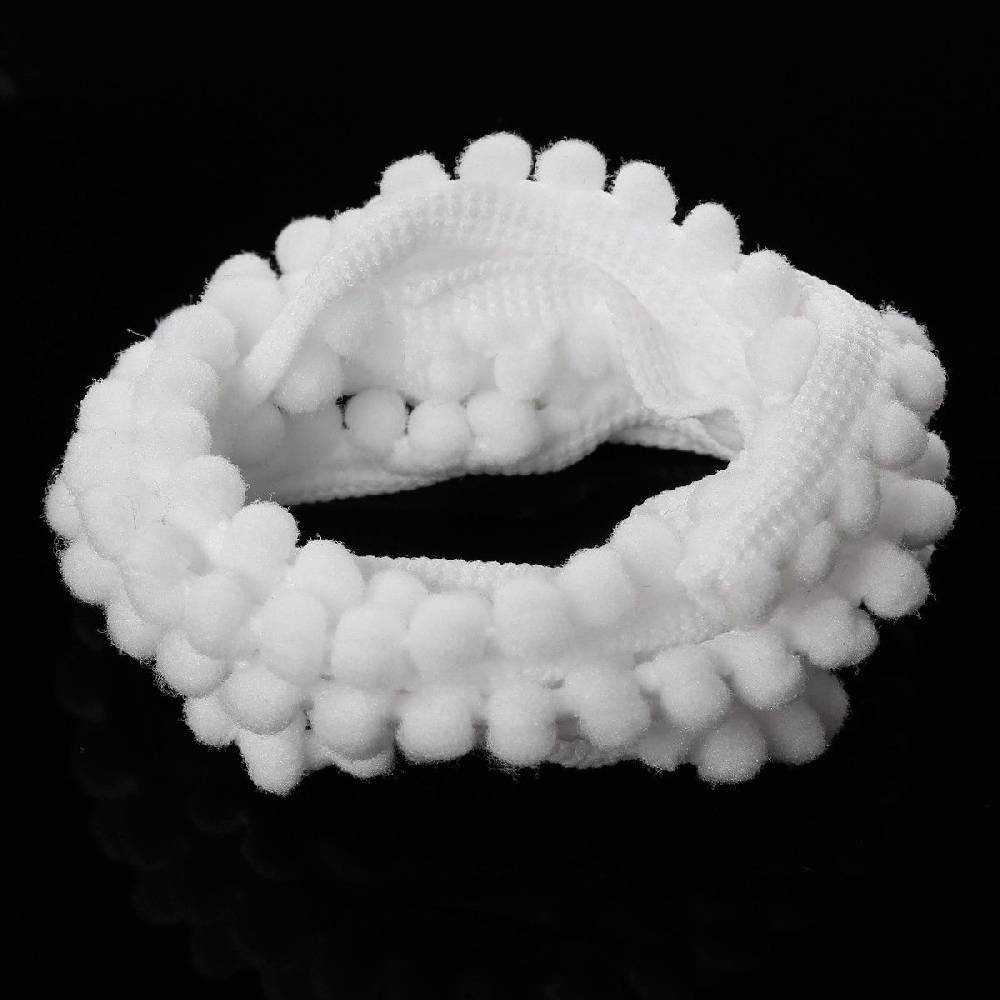 Sadingo Bommelborte Weiß 4,5 Meter, Breite 12mm, Pompomband Super Sparpreis
